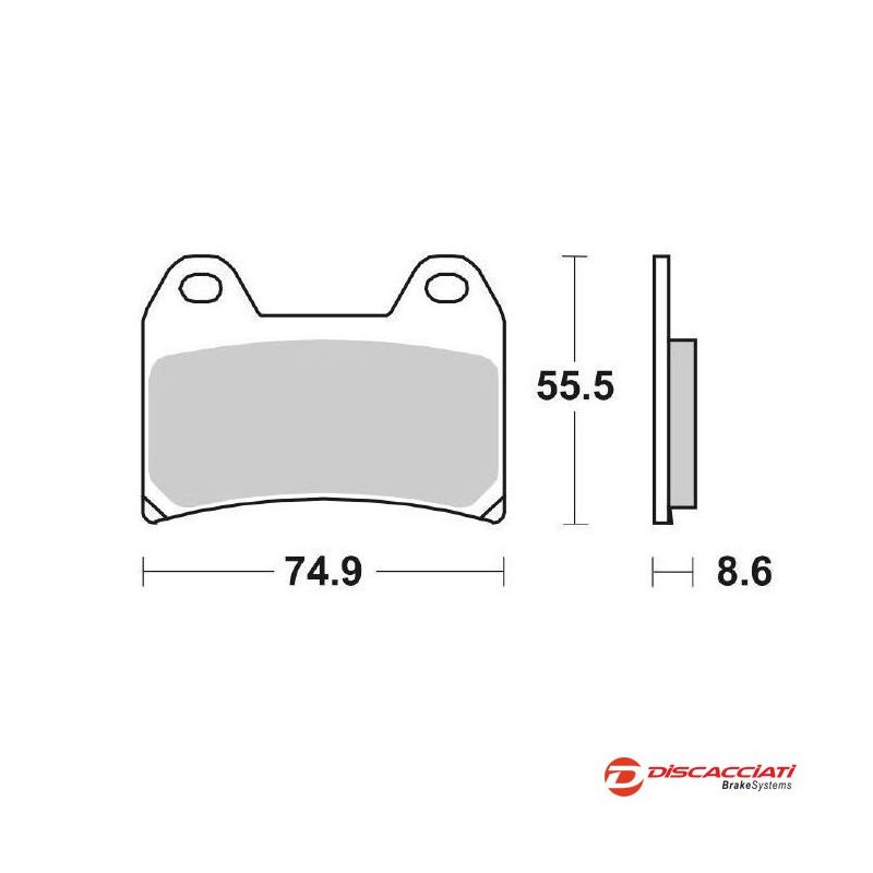 Plaquette de frein DISCACCIATI pour étrier 108mm radial 2 plaquettes - MÉTAL FRITTÉ