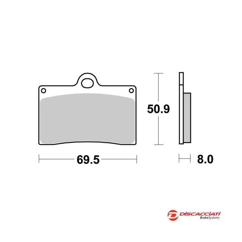 Plaquette de frein DISCACCIATI pour étrier 40mm/82mm/Custom/Triumph axial/radial 4 pistons - MÉTAL FRITTÉ