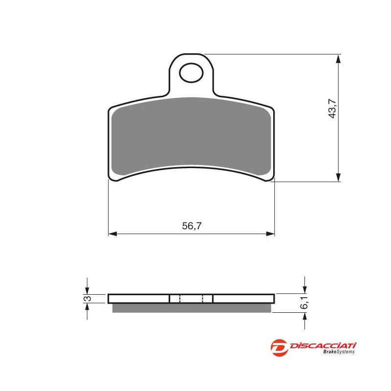 Plaquette de frein DISCACCIATI pour étrier arrière 4 pistons - MÉTAL FRITTÉ