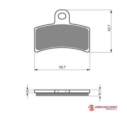 Plaquette de frein DISCACCIATI pour étrier arrière 4 pistons - MÉTAL FRITTÉ