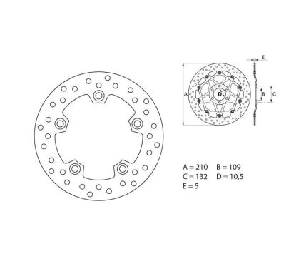Disque de frein BREMBO Oro rond fixe