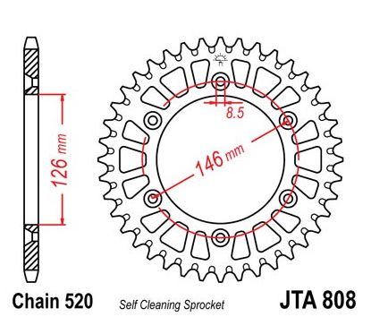 COURONNE ALU 46 DENTS POUR RM/RM-Z125,250,450 '88-08