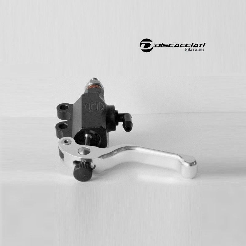 Pack DISCACCIATI Maître Cylindre ø13mm à l'index ARGENT + Support au guidon ø25.4mm ( Pour HARLEY )