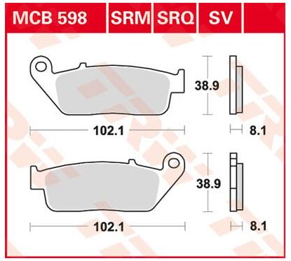 Plaquettes de frein scooter frittées SRM Series
