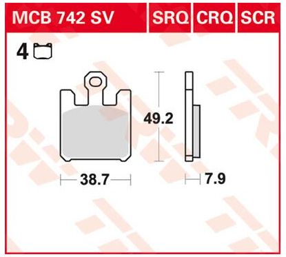 Plaquettes de frein frittées pour course série SCR
