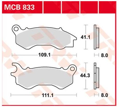 Plaquettes de frein scooter frittées SRM Series