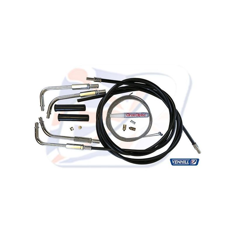 HD THROTTLE CABLE KIT BLACK. P