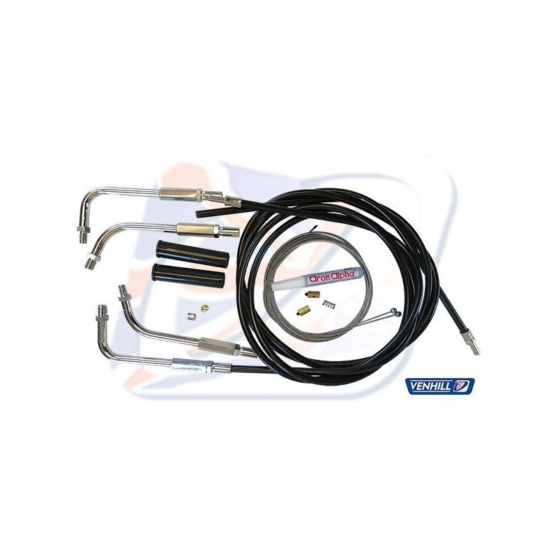 HD THROTTLE CABLE KIT BLACK. T