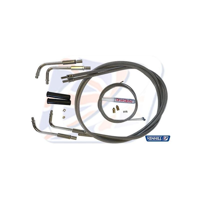 HD THROTTLE CABLE KIT BRAIDED.