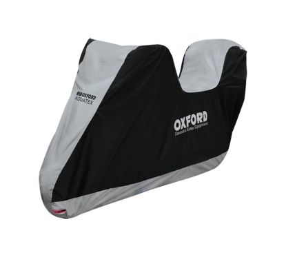 Housse de protection intérieur / extérieur OXFORD Aquatex noir/argent - moto / scooter avec Top case
