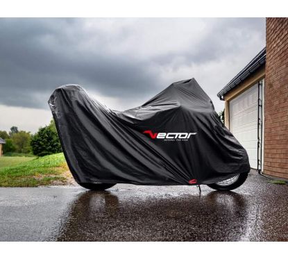 Housse de protection intérieure/extérieure VECTOR H20 pour moto/scooter avec top case - noir
