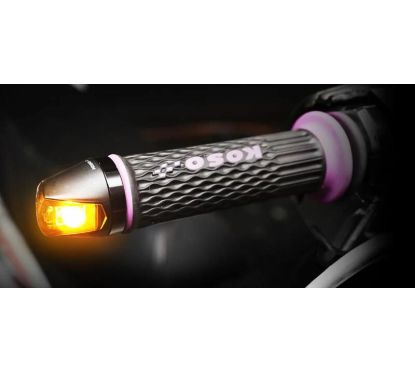 Clignotant KOSO Knight LED noir mat/fumé universel à l'unité