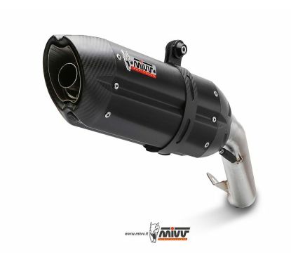 Silencieux double MIVV Suono inox brossé noir/casquette carbone Kawasaki Z1000