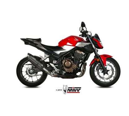 Silencieux MIVV Suono Steel Black/casquette carbone Honda CB500F