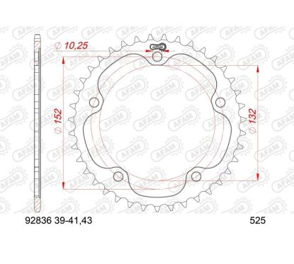 Kit chaîne AFAM 525XHR3 16/39-114 - couronne standard