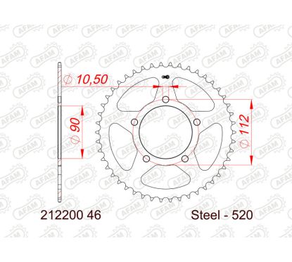 Kit chaîne AFAM 520XLR2 14/69 - couronne standard