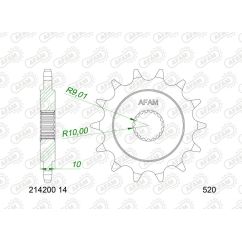 Kit chaîne AFAM 520XLR2 14/69 - couronne standard