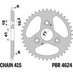 Kit chaîne AFAM 415 F - 10/40-102 - Couronne alu standard