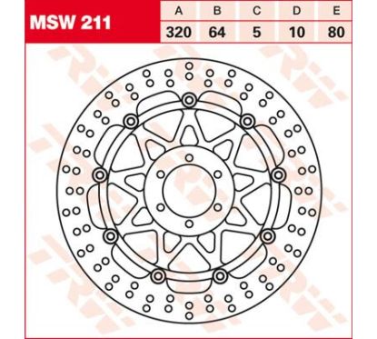 Disque de frein flottant rond