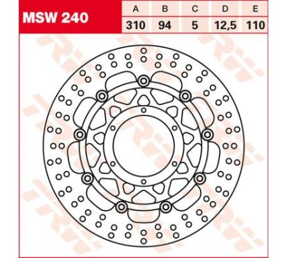 Disque de frein flottant rond