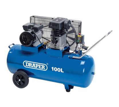 Compresseur d'air à entraînement par courroie DRAPER 100 L - 2,2 kW/3 ch