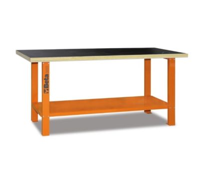 Établi avec plan de travail en bois BETA C56B - orange