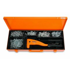 Pince à riveter BETA TOOLS avec assortiment de 700 rivets en aluminium