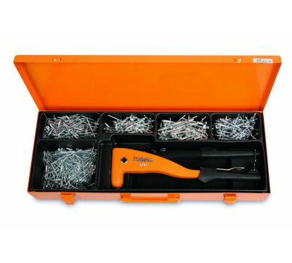 Pince à riveter BETA TOOLS avec assortiment de 700 rivets en aluminium
