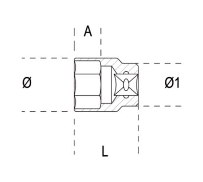 Douille 6 pans 1/2" BETA - 8mm