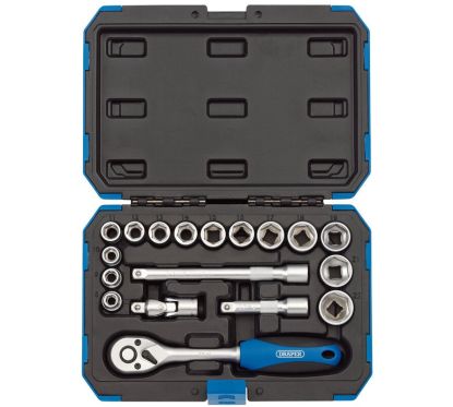 Coffret douilles & cliquet 3/8" DRAPER métrique & pouce 18 pièces