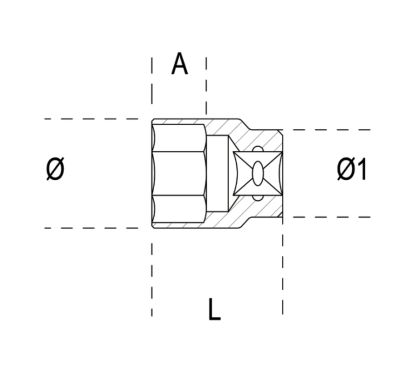 Douille 6 pans BETA 65mm