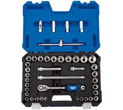 Coffret douilles & cliquet 1/2’’ DRAPER métrique & pouce (41 pièces)