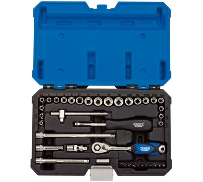 Coffret douilles & cliquet 1/4’’ DRAPER métrique & pouce (40 pièces)