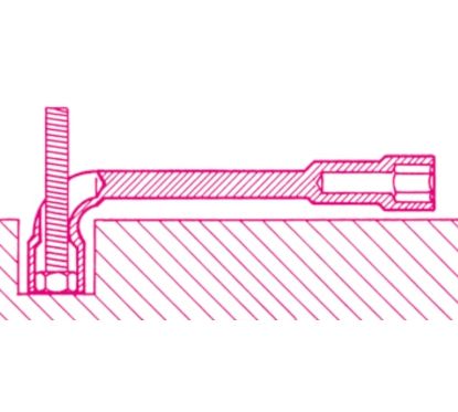 Clé à pipe débouchée BETA - 15mm chromée polie