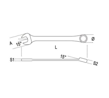 Clé mixte à cliquet réversible BETA - 8mm