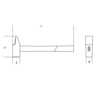 Marteau de mécanicien tête rivoir BETA taille 40 manche en fibre