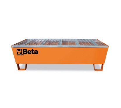 Bac de rétention en acier BETA pour la manutention et le stockage de 2 fûts de 200 litres