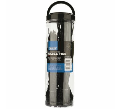 Colliers nylon DRAPER multi-tailles noir 650 pièces