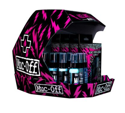 Présentoir de comptoir MUC-OFF Pack entretien casque - sans produits