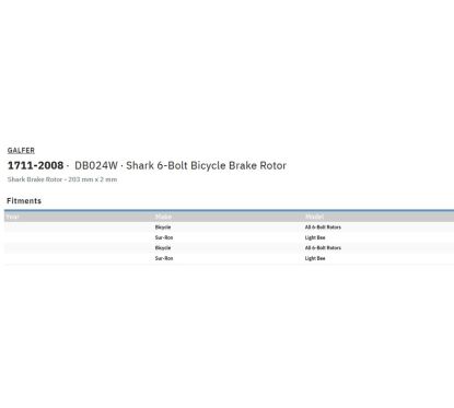 Disque de frein de vélo Shark à 6 boulons