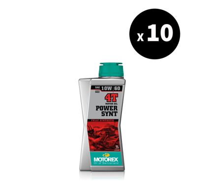 Huile moteur MOTOREX Power Synt 4T - 10W60 JASO MA2 - 1L (x10)