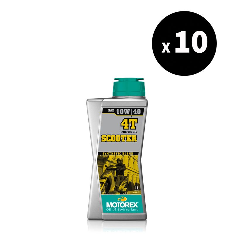 Huile moteur MOTOREX Scooter 4T - 10W40 JASO MA2 - 1L (x10)