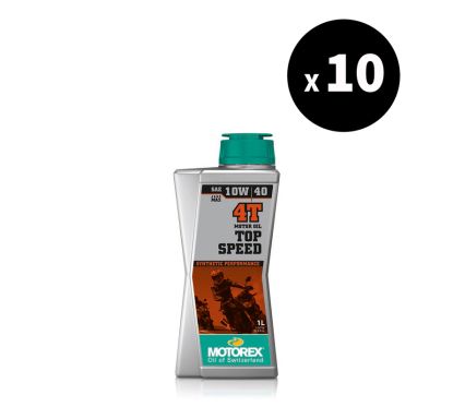 Huile moteur MOTOREX Top Speed 4T - 10W40 JASO MA2 - 1L (x10)
