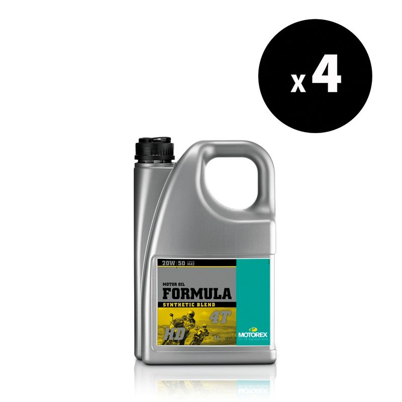 Huile moteur MOTOREX Formula 4T - 20W50 JASO MA2 - 4L (x4)