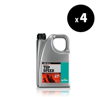 Huile moteur MOTOREX Top Speed 4T - 10W30 JASO MA2 - 4L (x4)