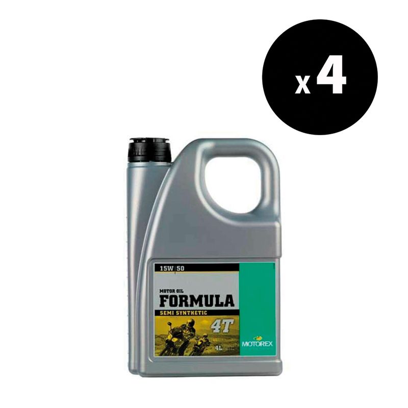 Huile moteur MOTOREX Formula 4T - 15W50 JASO MA2 - 4L (x4)