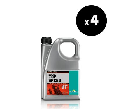 Huile moteur MOTOREX Top Speed 4T - 10W40 JASO MA2 - 4L (x4)