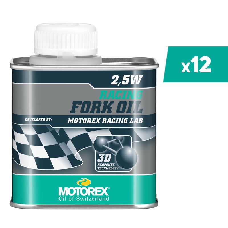Huile de fourche MOTOREX Racing Fork Oil - 2,5W - 250ml (x12)