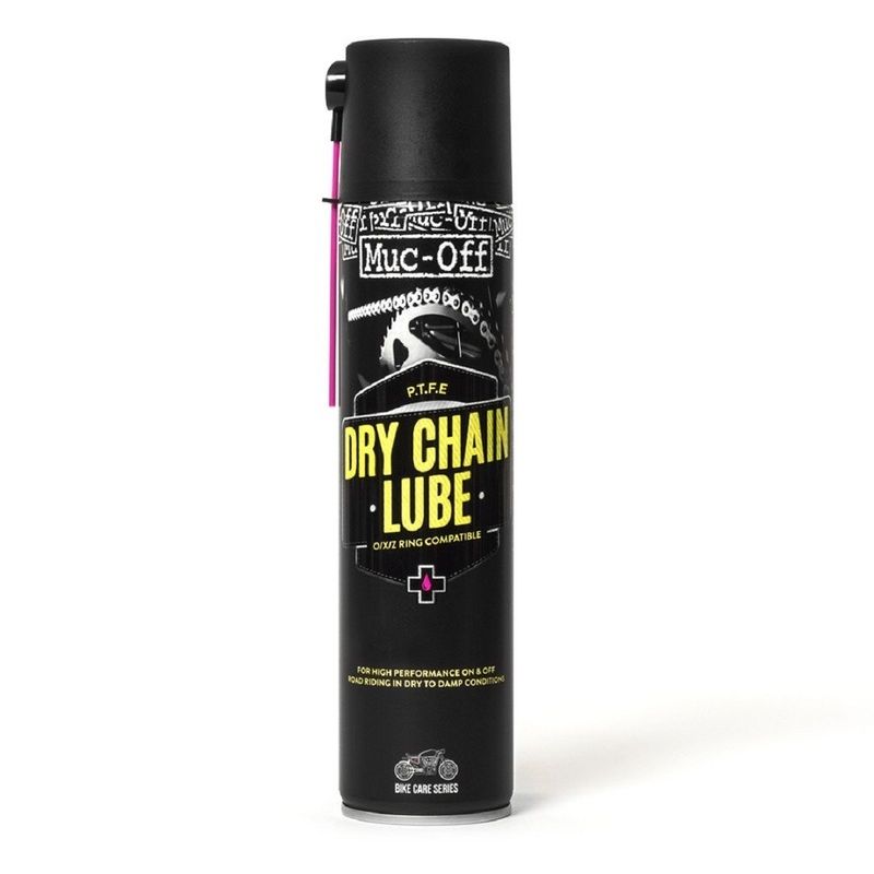 Lubrifiant chaîne MUC-OFF Dry PTFE Chain Lube - spray 400ml (x12)