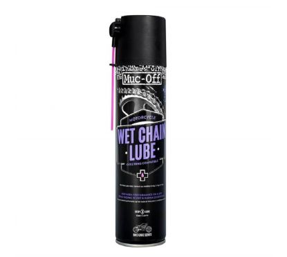 Lubrifiant chaîne MUC-OFF Wet Chain Lube - spray 400ml (x12)